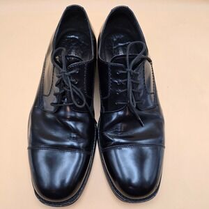 Johnston & Murphy Mens Black Leather Cap Toe Derby Dress Shoes 20-3241 / 11M